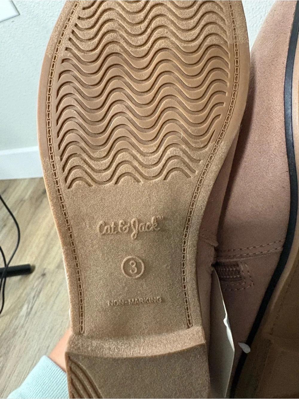 Cat & Jack Opal Zipper Booties Blush Pink Faux Suede Girls Size 3 NWT